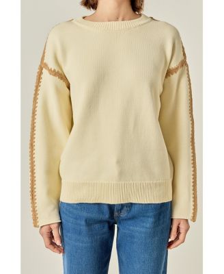 Women's Stitch Detailed Crew Neck Knit