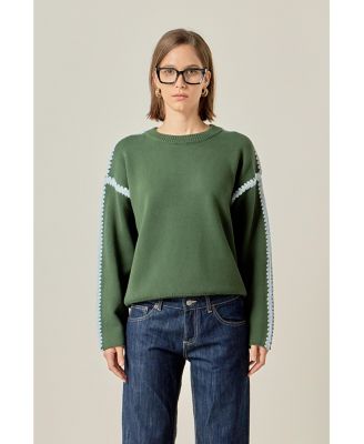 Women's Stitch Detailed Crew Neck Knit
