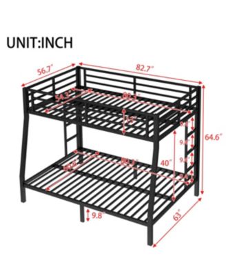 Metal Full XL over Queen Bunk Bed for Teens/Adults - Space-Saving, Noise Reduced