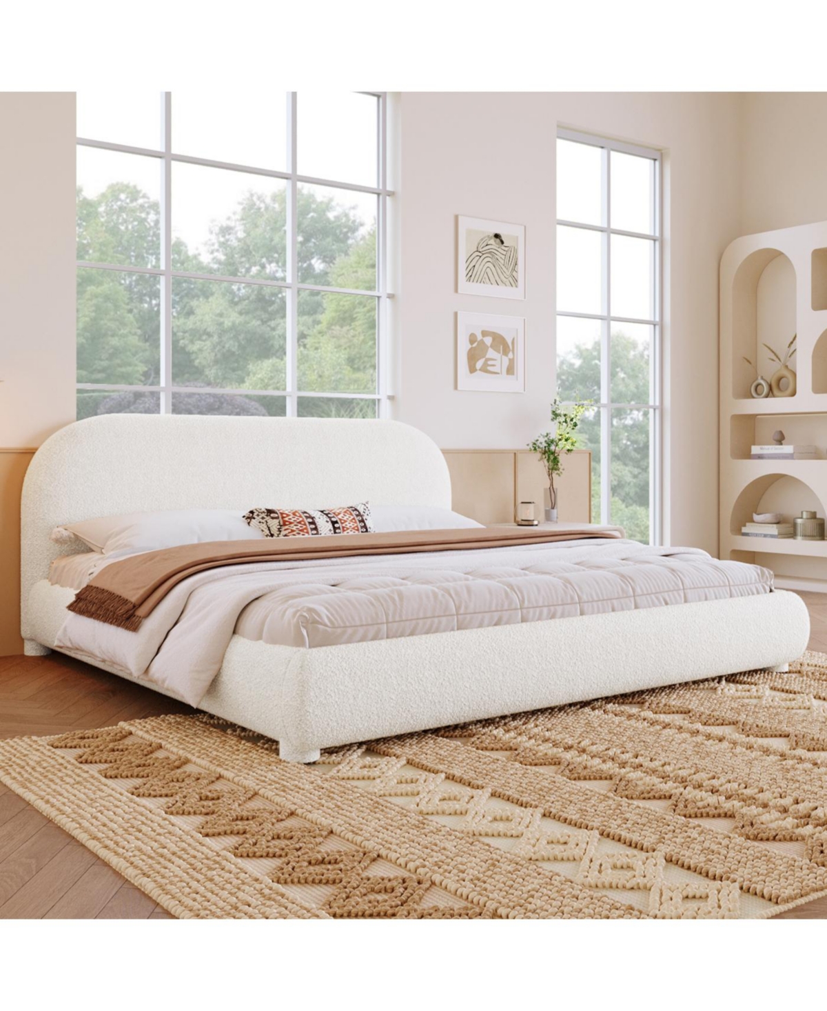 Streamdale Furniture Dark Green Velvet Soft Bed, King