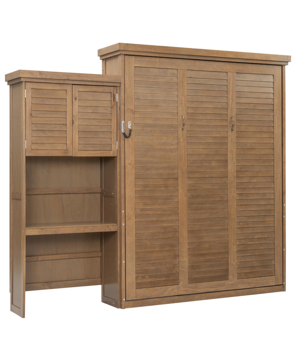 Streamdale Furniture Queen Murphy Bed with Storage & Louvered Detail