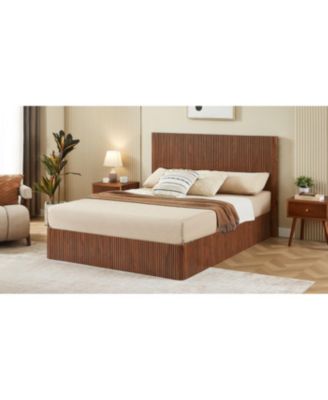 Streamdale Queen Size Lift Up Storage Bed Frame, Walnut