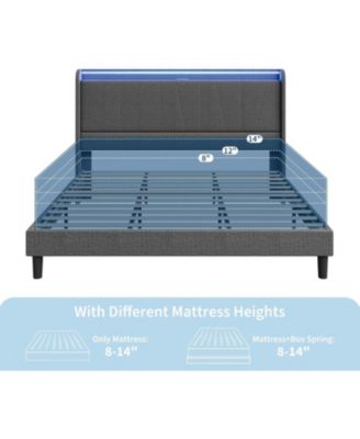 Easy Assembly Queen Size Upholstered Bed Frame Space Saving, for Living Room, Guest Room