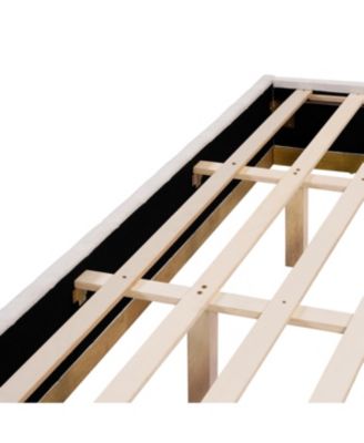 Streamdale King Size Linen Upholstered Bed Frame with Solid Wood Base, Beige