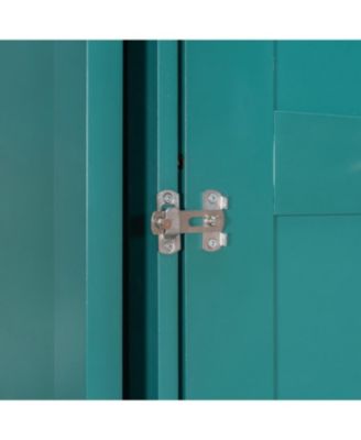 Twin Size Rotating Wall Murphy Bed with Bookshelf & Desk, Teal