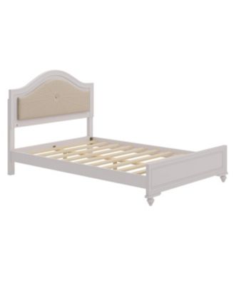 Modern Queen Wood Bed with LED Headboard, No Box Spring