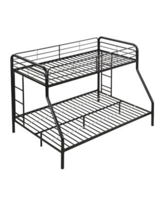 twin over full metal bunk bed with storage, no box spring needed, easy assembly, durable and space-saving.