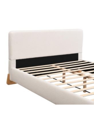 Elegant Boucle Upholstered Bed, A Luxurious and Comfortable Bedroom Centerpiece, Queen Size