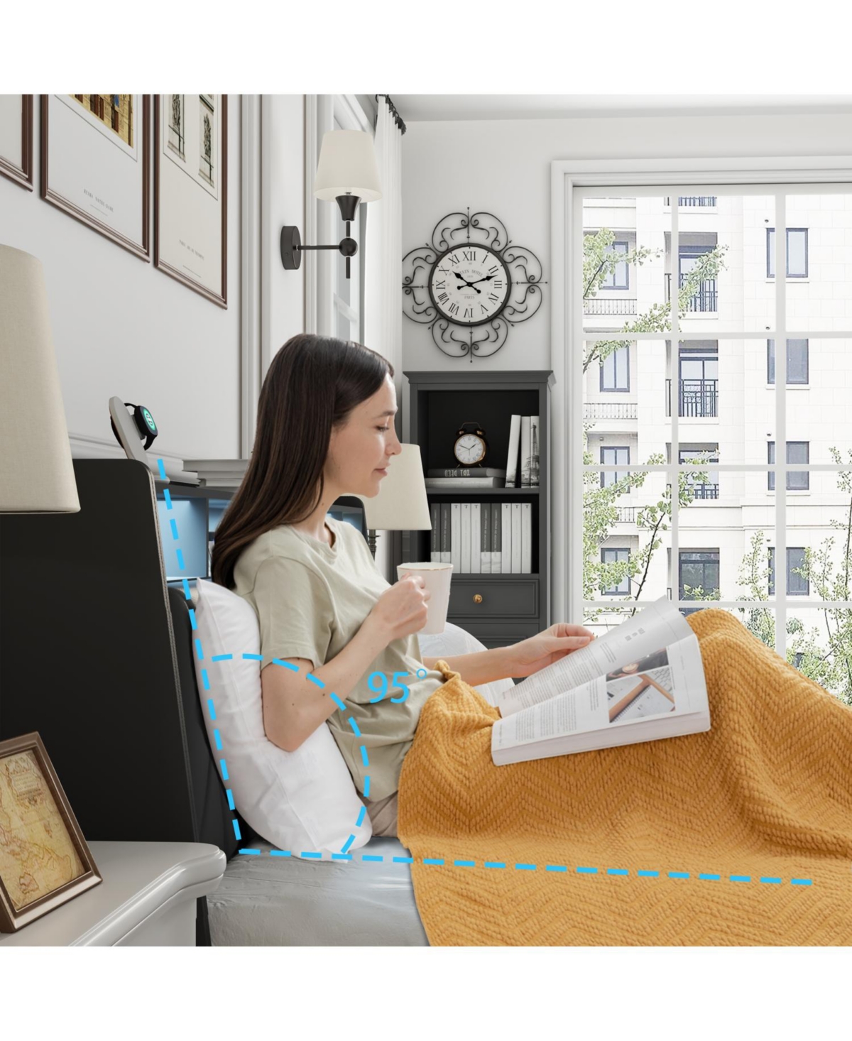 Streamdale Furniture Streamdale Full Bed Frame with Headboard, Outlets, Led & Storage