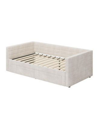 Twin Upholstered Daybed with Trundle, Extendable Twin to King