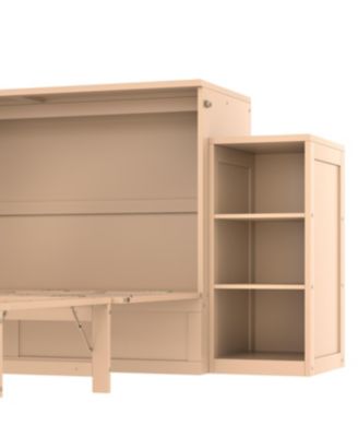 Queen size Pine, MDF, and Plywood storage drawers and shelves Murphy bed