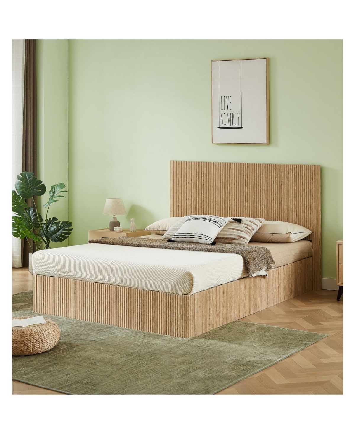 Streamdale Furniture Queen Size Lift Up Storage Bed Frame with Hydraulic Storage