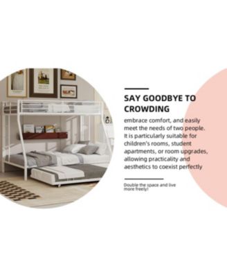 Streamdale High-Stability Queen Bunk Bed with Ladder & Trundle