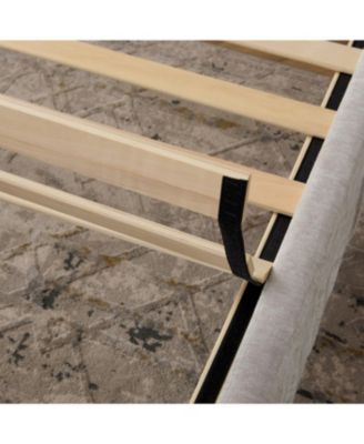 Streamdale King Size Chenille Upholstered Bed Frame with Pleated Design - Beige