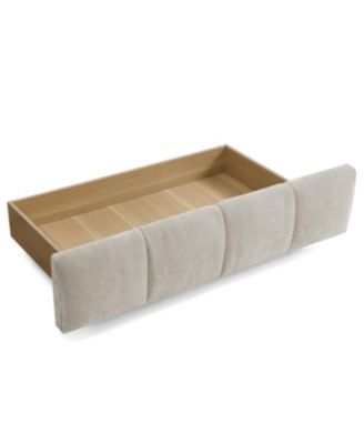 Queen Size Chenille Upholstered Bed with Storage Drawer
