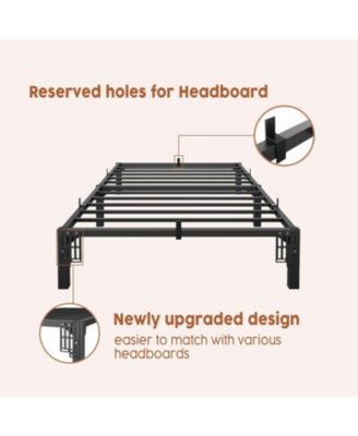 Twin Size 10 Inch Metal Bed Frame, Heavy Duty, Tool-Free Assembly, No Box Spring Needed, 800 Lbs Capacity