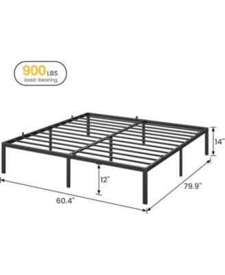 Twin 14 Inch Metal Platform Bed Frame Underbed Storage Heavy Duty Steel Slats Black
