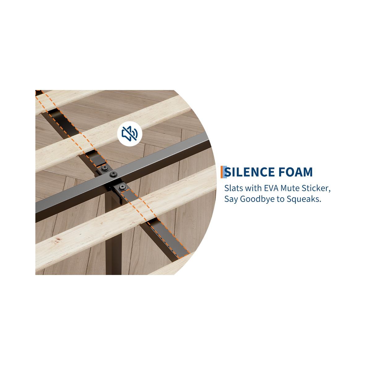 gaomon Queen Size Velvet Upholstered Headboard with Wood Slats Solid Stable Platform Bed Frame