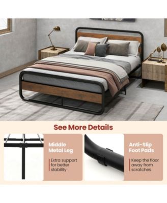 Arc Platform Bed with Headboard and Footboard - Queen