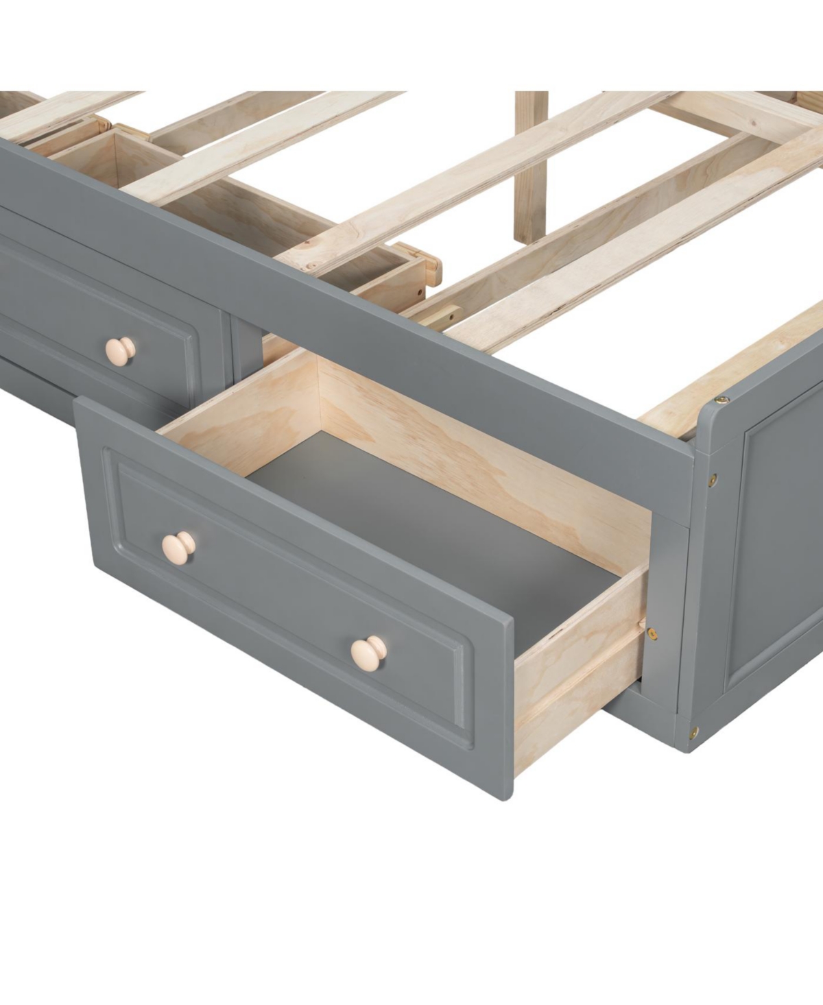 Streamdale Furniture Wood Queen Size Platform Bed Frame with 6 Drawers