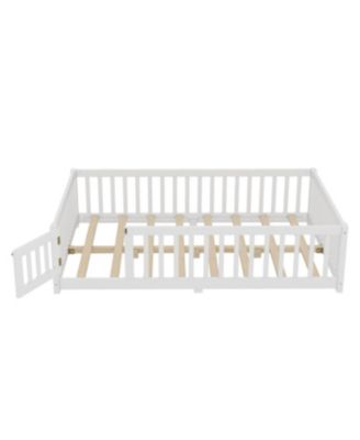 Full Size Pine wood, Plywood Guardrails and Door for Kids Floor Bed
