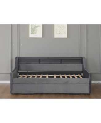 Streamdale Twin Size Upholstered Daybed with LED & Charging Station