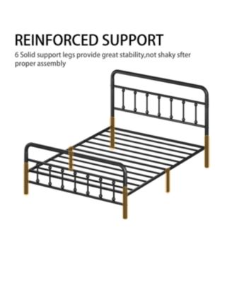 Streamdale Queen Metal Bed Frame with Headboard, Black