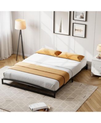 Full Size 6 Inch Metal Platform Bed Frame Heavy Duty Slats Underbed Storage Noise-Free Non-Slip