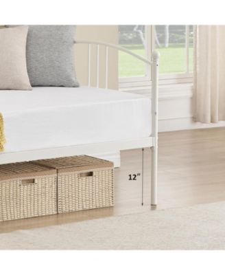 Twin Metal Daybed with Steel Slat Support for Living Room, Bedroom, Guest Room Sofa Bed Frame