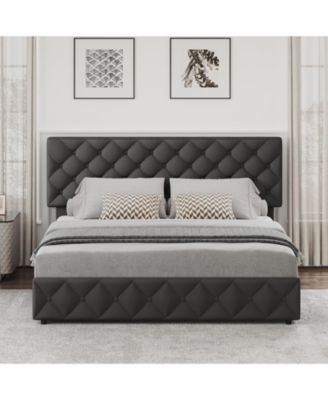 Easy Assembly Queen Bed Frame Space Saving, for Living Room, Guest Room