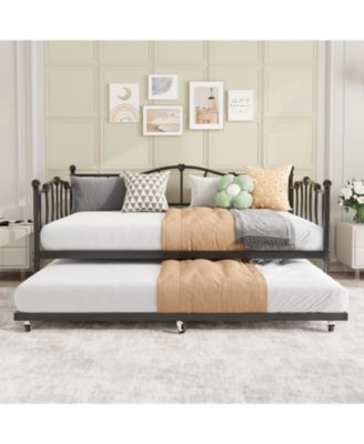 Easy Assembly Twin Size Metal Daybed Frame Space Saving, for Living Room, Guest Room - 24