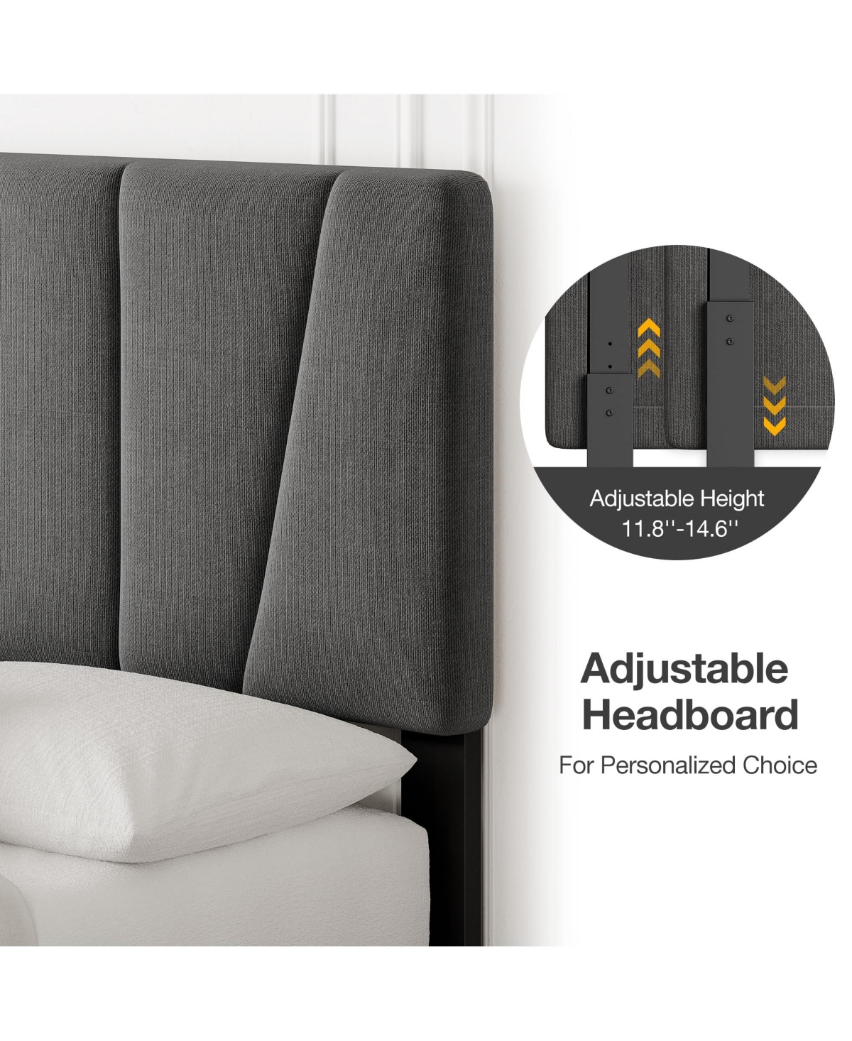 Gaomon Full Size Upholstered Bed Frame - 4 Storage Drawers, Adjustable Velvet Headboard, Wooden Slats Support