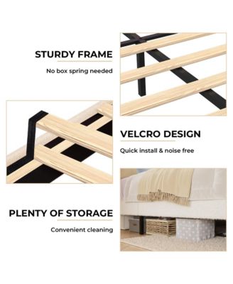 Full Bed Frames Lamb Velvet Twin Beds Cute Platform Bed Frame for Girls, Boys,Sturdy Platform Bed