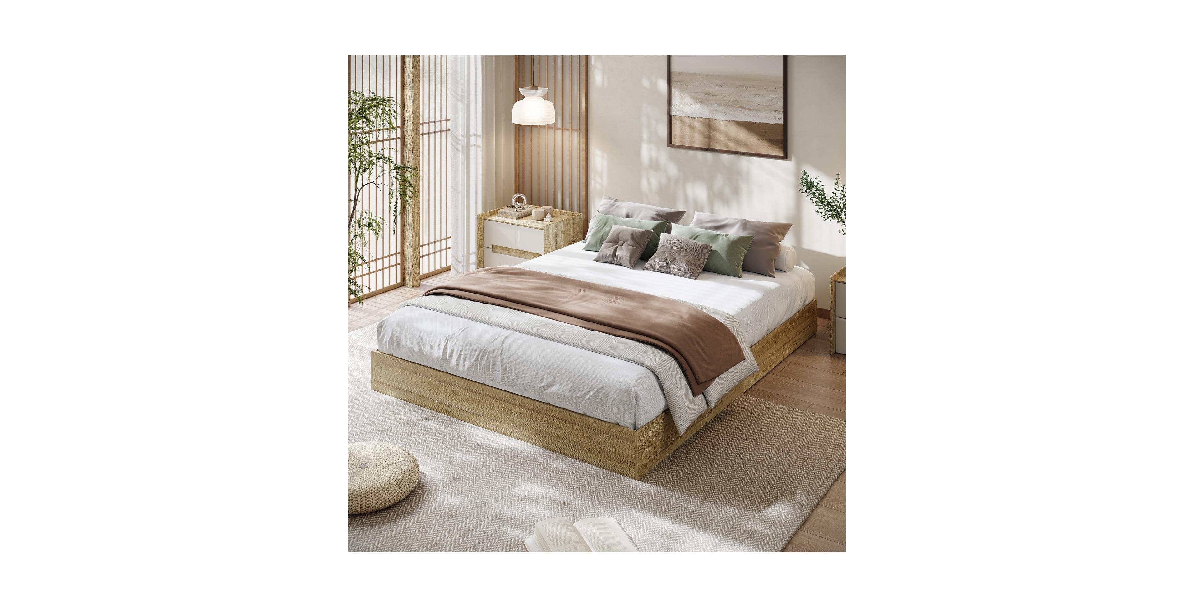 Gaomon Twin Size Wood Platform Bed Frame,Wooden Bed Frame Without Headboard, Wood Slat Support