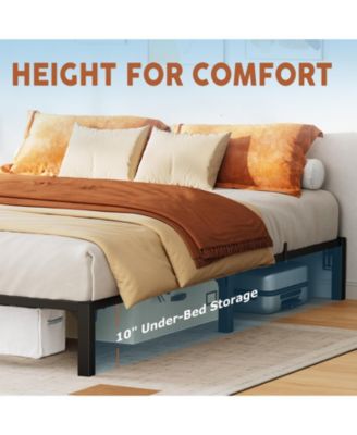 10 Inch Full Bed Frame, Heavy Duty Metal Platform Bed Frame with Durable Iron Slat Support and Legs