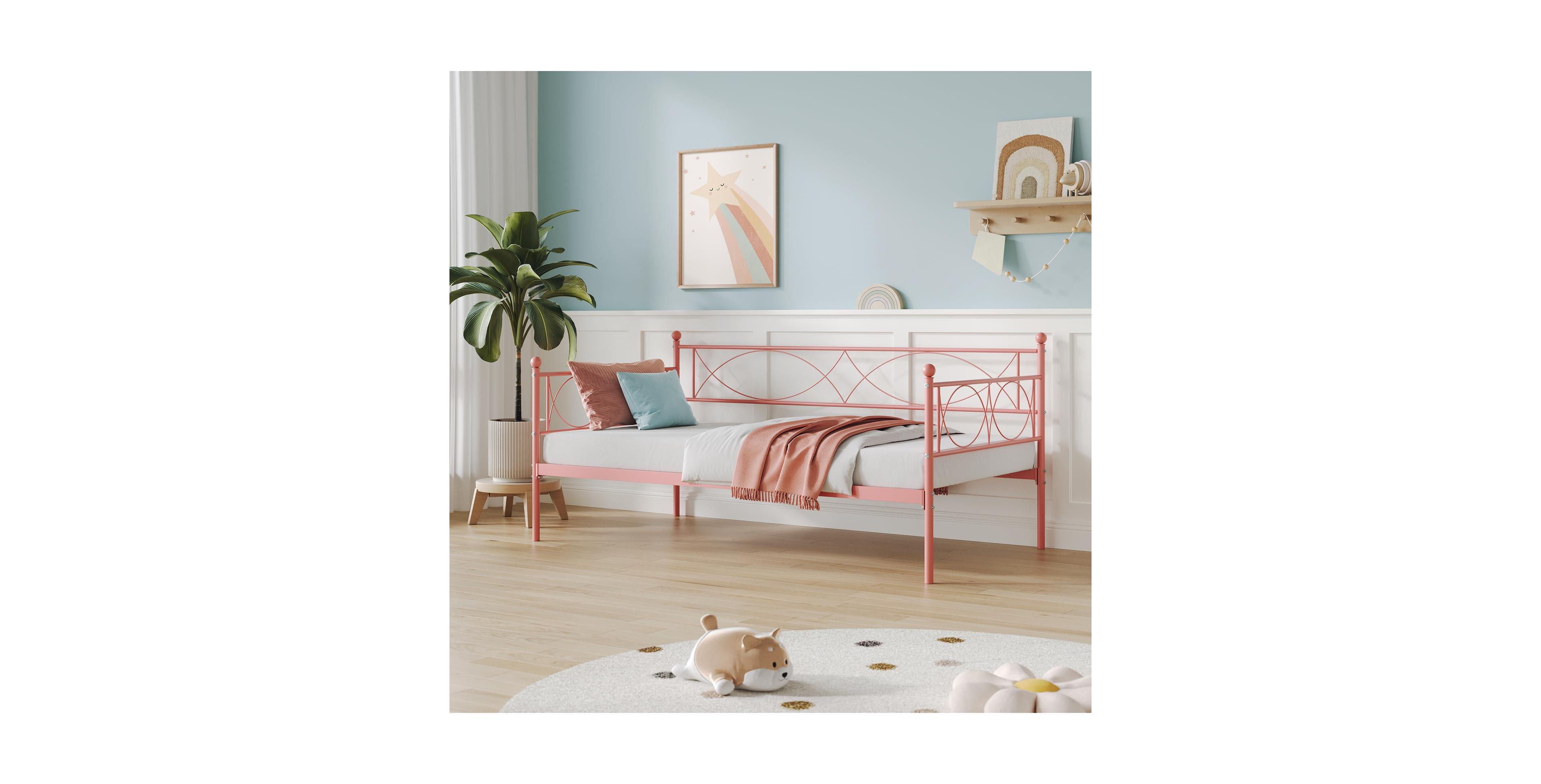 gaomon Twin daybed with Trundle, Metal Twin Daybed, Day Bed Sofa Bed Frame with Steel Slat Support