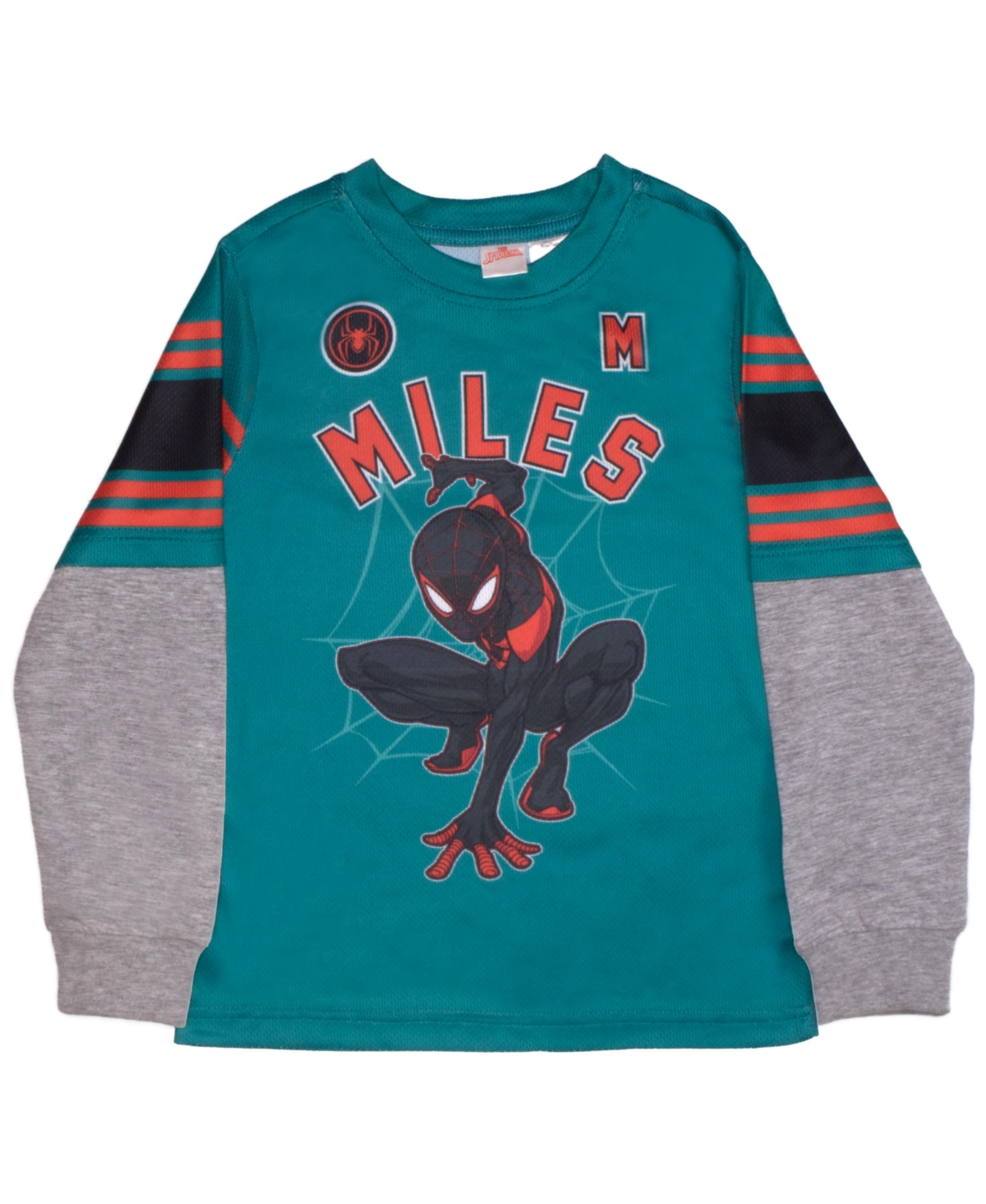Miles Morales Big Boys 2-Piece Long Sleeve Active Mesh T-Shirt and Pants Set