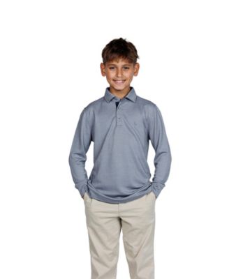 Boys Solid Modal Long Sleeve Polo Shirts