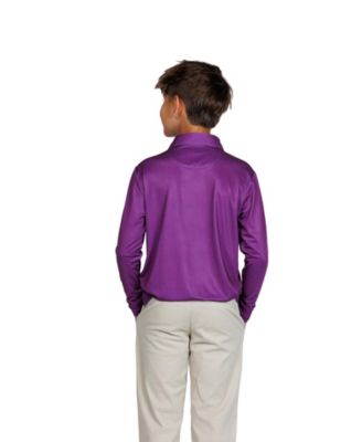 Mini Houndstooth Long Sleeve Performance Polo