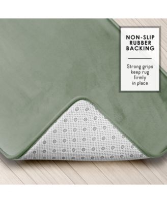 2 Piece Ultra Soft Non-Slip Plush Memory Foam Bath Rug Set - Small & Large