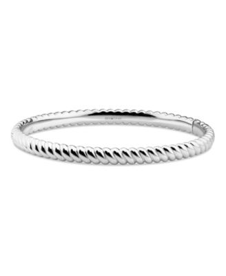 Twisted Rope Bangle Bracelet in Rhodium Plated Sterling , Size