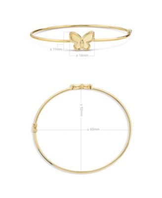 Butterfly Bangle Bracelet in 14K Gold, Size Medium