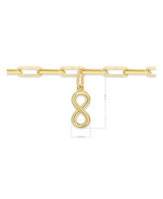 Infinity Charm with Paperclip Chain Bracelet in 14K Gold, 7.5 in,  approx. 2.7 grams.