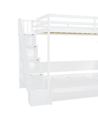 Full Over Full Size Murphy Bed with Hydraulic Lift & Desk Design