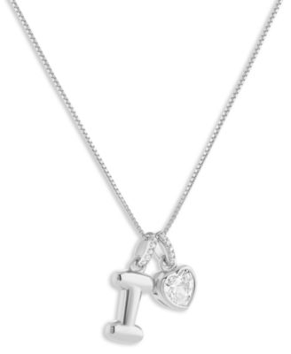 Sterling Silver Initial Charm Necklace in Holiday Ornament, Macy's Exclusive