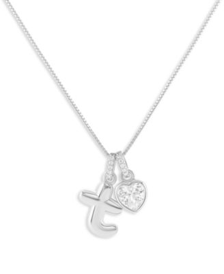 Sterling Silver Initial Charm Necklace in Holiday Ornament, Macy's Exclusive