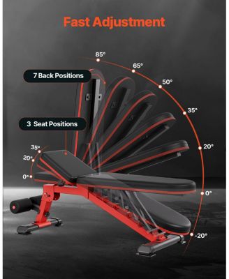 Weight Bench, 1200 lb Heavy-Duty Adjustable Bench Press with Folding Design for Home Gym Strength Training