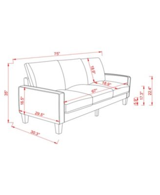 Modern Living Room Furniture Sofa In Dark Fabric