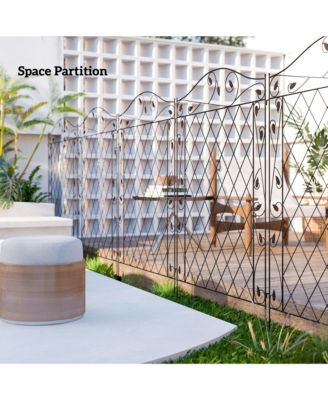 Garden Border Edging Fencing 11.5' Round Vines Design, 4-Pack