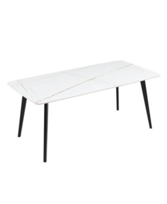 Porcelain Dining Table White 70"